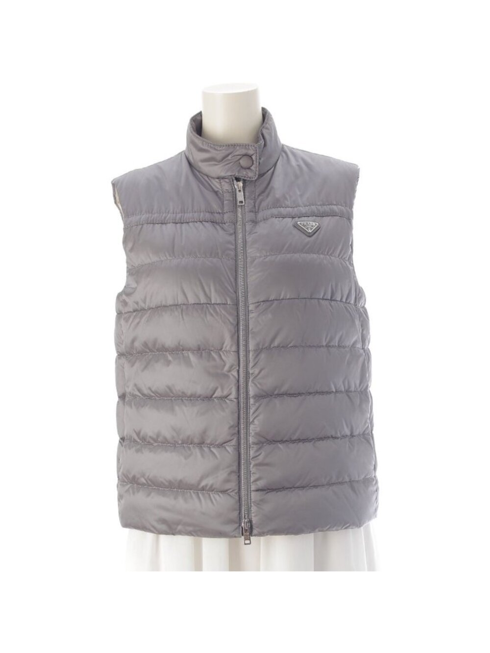 Prada Triangle Logo Down Vest Gray 38
